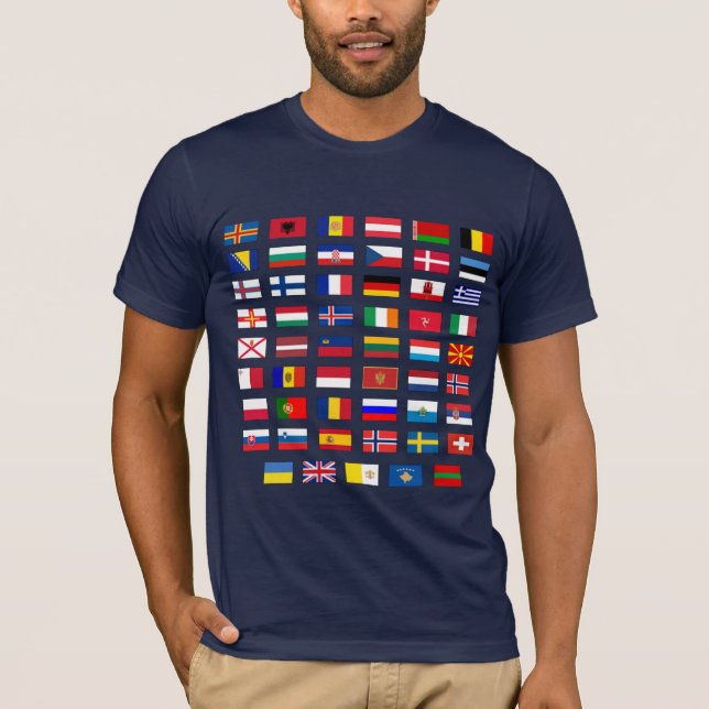 Europäische Flaggen T-Shirt (Vorderseite)