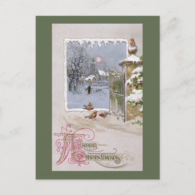 Europäische Gewänder am Tor zum Dorf Postkarte (Vorderseite)