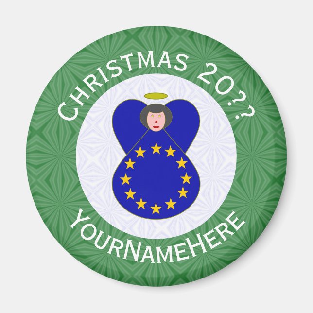 Europäische Gewerkschaft: Angel-Weihnachtsflagge P Magnet (Vorne)