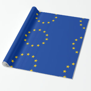 Europäische Gewerkschaft Blau mit goldenen Sternen Geschenkpapier