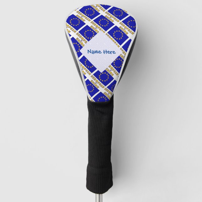 Europäische Gewerkschaft - EU-Flagge - Blaue Perso Golf Headcover (Vorderseite)
