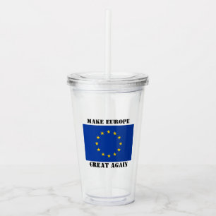 Europäische Gewerkschaft EU-Flagge Euro-Stolz-Brau Acryltrinkbecher