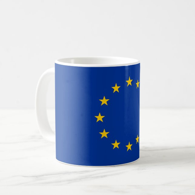 Europäische Gewerkschaft EU-Flagge Kaffeetasse (Vorderseite Links)