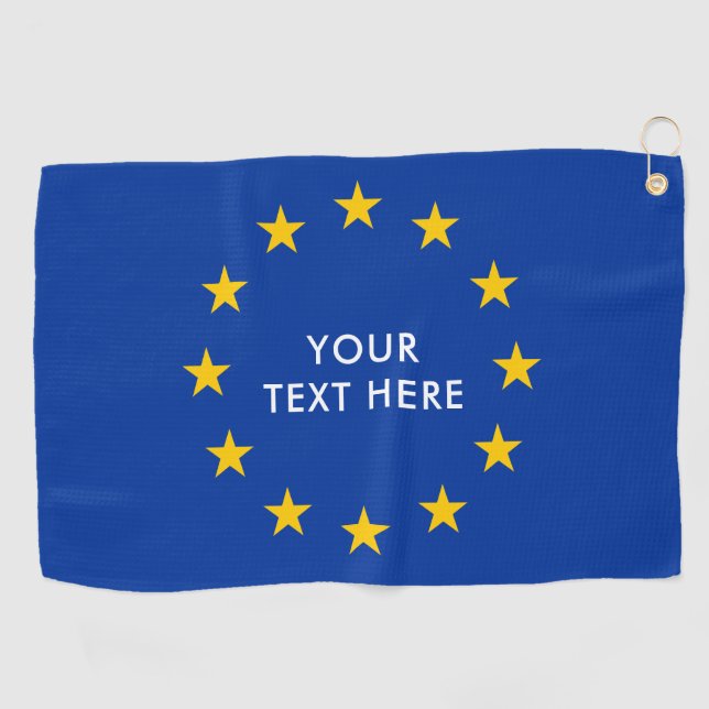 Europäische Gewerkschaft EU-Flagge personalisiert Golfhandtuch (Horizontal)