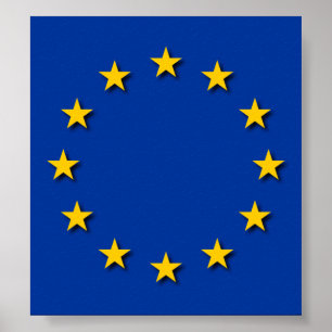 Europäische Gewerkschaft/EU-Flagge Poster