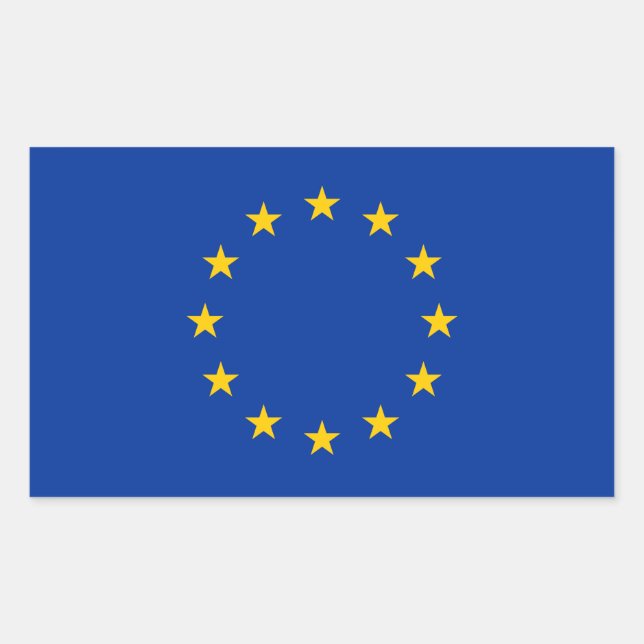 Europäische Gewerkschaft - EU-Flagge Rechteckiger Aufkleber (Vorderseite)