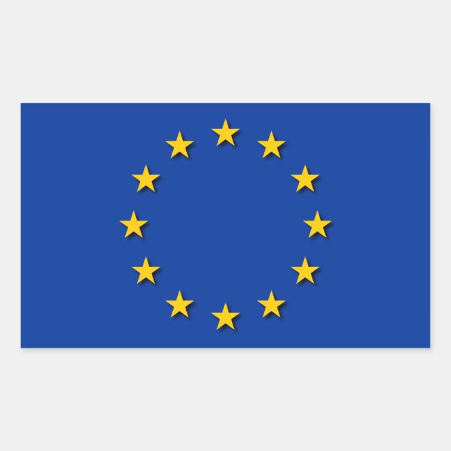 Europäische Gewerkschaft/EU-Flagge Rechteckiger Aufkleber (Vorderseite)