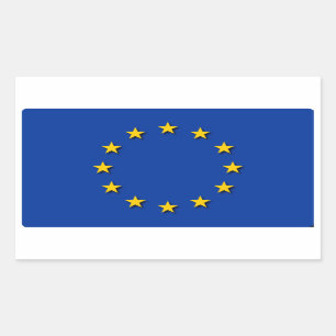 Europäische Gewerkschaft/EU-Flagge Rechteckiger Aufkleber