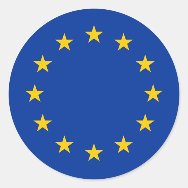 Europäische Gewerkschaft EU-Flagge Runder Aufkleber (Vorderseite)