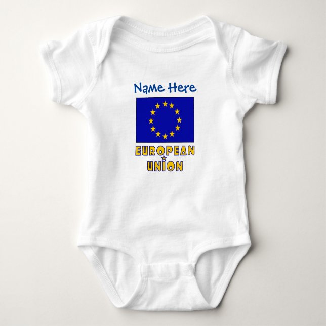 Europäische Gewerkschaft - EU-Flaggenblau Personal Baby Strampler (Vorderseite)