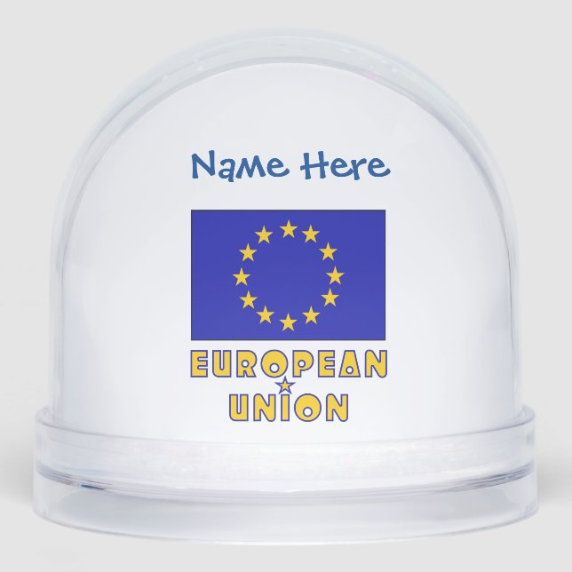 Europäische Gewerkschaft - EU-Flaggenblau Personal Schneekugeln (Vorderseite)