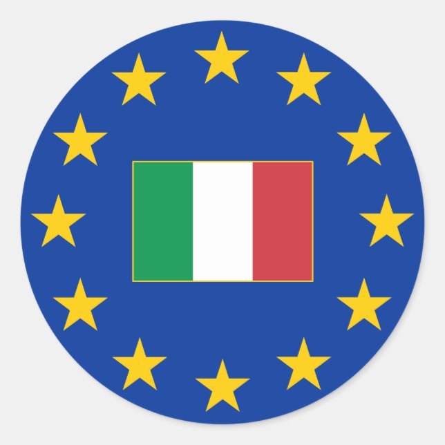 Europäische Gewerkschaft - Italien - Rundschreiben Runder Aufkleber (Vorderseite)