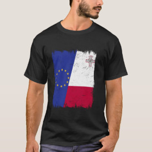 Europäische Gewerkschaft Malta Halbfahne EU Maltes T-Shirt
