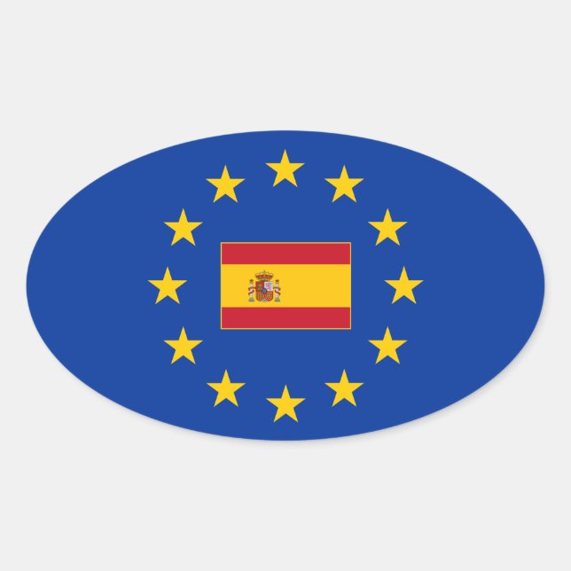 Europäische Gewerkschaft Spanien Oval Sticker (Vorderseite)