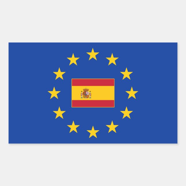 Europäische Gewerkschaft Spanien Rechteck Aufklebe Rechteckiger Aufkleber (Vorderseite)