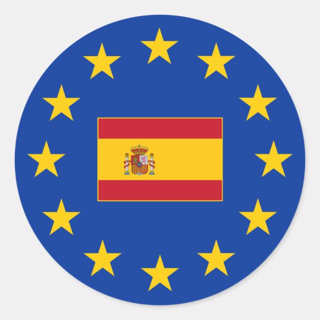 Europäische Gewerkschaft Spanien Rundschreiben Runder Aufkleber (Vorderseite)