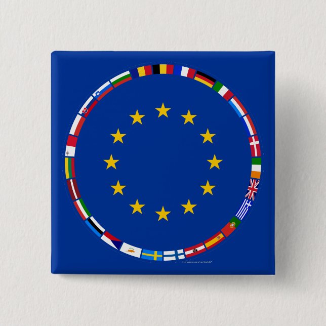 Europäische Gewerkschafts-Flaggen Button (Vorderseite)