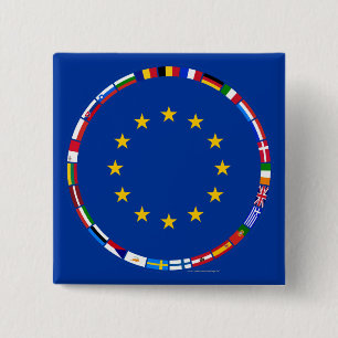 Europäische Gewerkschafts-Flaggen Button