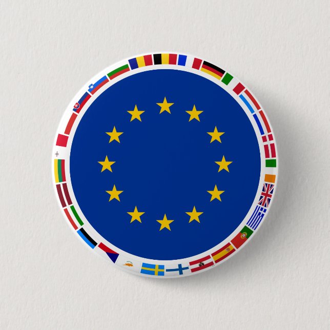 Europäische Gewerkschafts-Flaggen Button (Vorderseite)