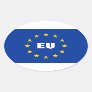 Europäische Gewerkschaftsflaggen-Aufkleber Ovaler Aufkleber