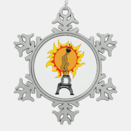 Europäische Hitzewelle Schneeflocken Zinn-Ornament