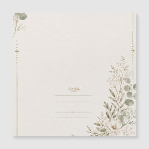Europäische Hochzeitseinladung in Olivgrün Magnetkarte