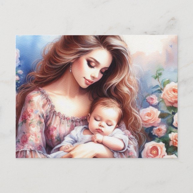 Europäische Mama 4 Postkarte (Vorderseite)