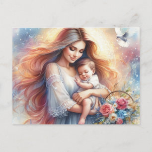 Europäische Mama 5 Postkarte