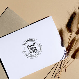 Europäische Rücksendeadresse für Kurze Haare Gummistempel