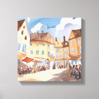 Europäische Stadtecke | Aquarellmalerei