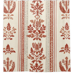 Europäische Terrakotta-Toile mit botanischen Strei Duschvorhang