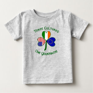 Europäische Union Irisch USA Kleeblatt-Flagge Pers Baby T-shirt