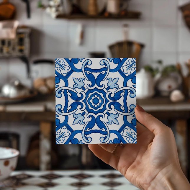 Europäische Vintage Sintra Blau Design Fliesen Unt (European Vintage Sintra Blue Design Tile, Coasters, Drink Coasters, Coaster Set, Home Decor)