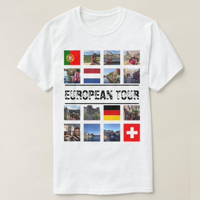 Europäischer Ausflug besonders angefertigt T-Shirt (Design vorne)