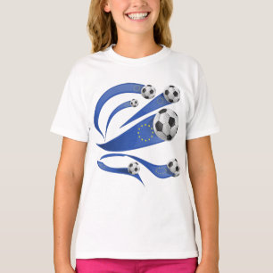 Europäischer Fußballstolz Dynamischer Swoosh und S T-Shirt