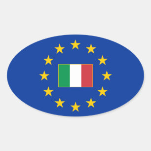 Europäischer Gewerkschafts-Italien-Oval-Aufkleber Ovaler Aufkleber