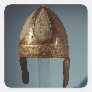 Europäischer Kriegskampfsturzhelm, c.500 Quadratischer Aufkleber