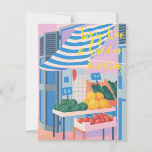 Europäischer Sommerferien Obststand Postkarte