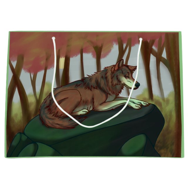Europäischer Wolf Große Geschenktüte (Vorderseite)