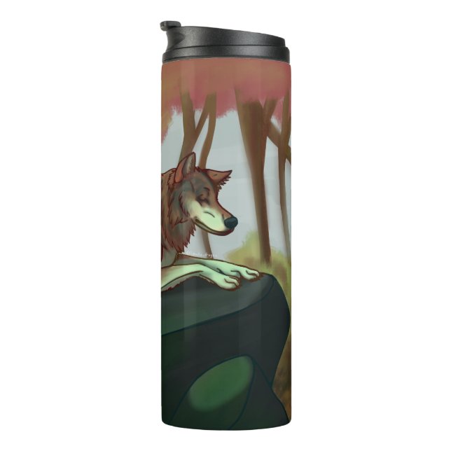 Europäischer Wolf Thermosbecher (Nach rechts gedreht)