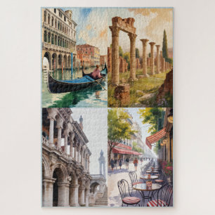 Europäisches Reiseposter Vintage Puzzle