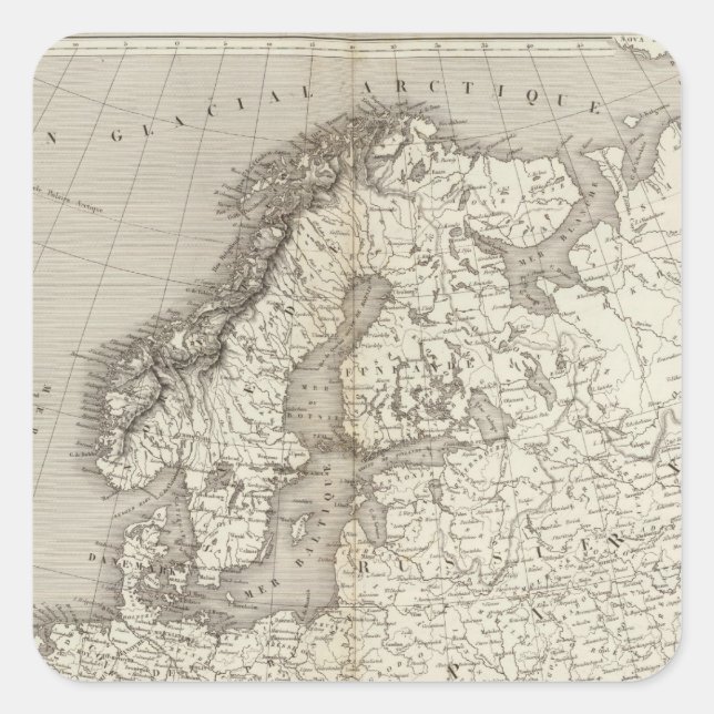 Europakarte Quadratischer Aufkleber (Vorderseite)