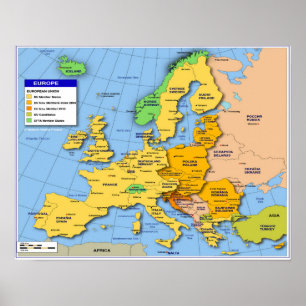 Europakartenposter Poster