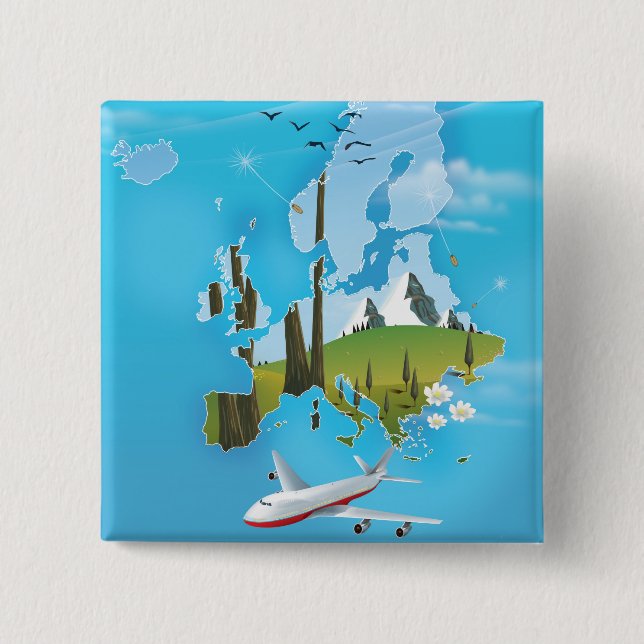 Europaparte - Reiseplakat Button (Vorderseite)