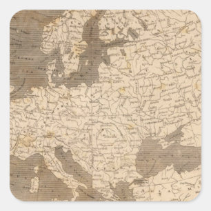 Europaparte von Arrowsmith Quadratischer Aufkleber
