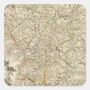 Europas Postwege Quadratischer Aufkleber