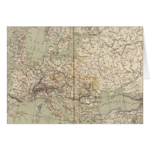 Europe Atlas Karte mit den Eisenbahnen
