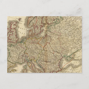 Europe Atlas Map Postkarte