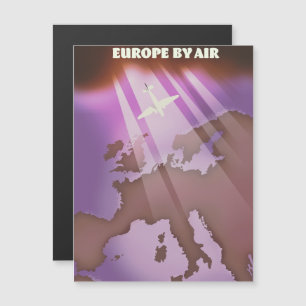 Europe by Air Vintage Reiseplakat. Magnetkarte