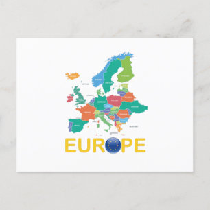 Europe Map Postkarte